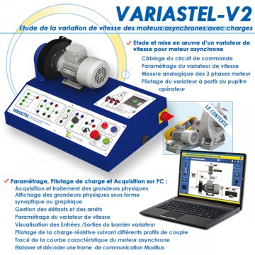 "VARIASTEL-V2" BANC D'ETUDE VARIATEUR DE FREQUENCE MOTEUR